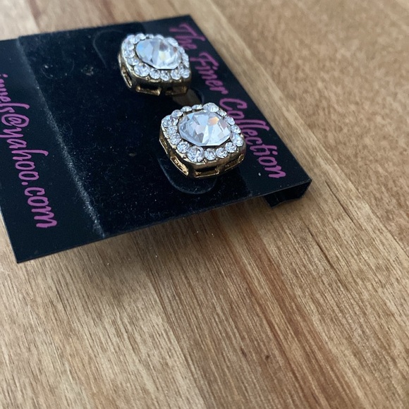 Pg Jewels Rhinestone Square Post Earrings NEW - Picture 5 of 8